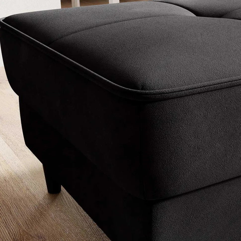 Stoffhocker mit Truhe in Schwarzgrau - Malchas