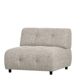 Stoff-Modulcouch Element in Hellgrau meliert - Yoleans