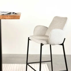 Struktursamt Barstuhl mit 78 cm Sitzhöhe - Lasmus (2er Set)