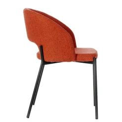 Strukturstoff Polsterstuhl in Orange - Megida (2er Set)