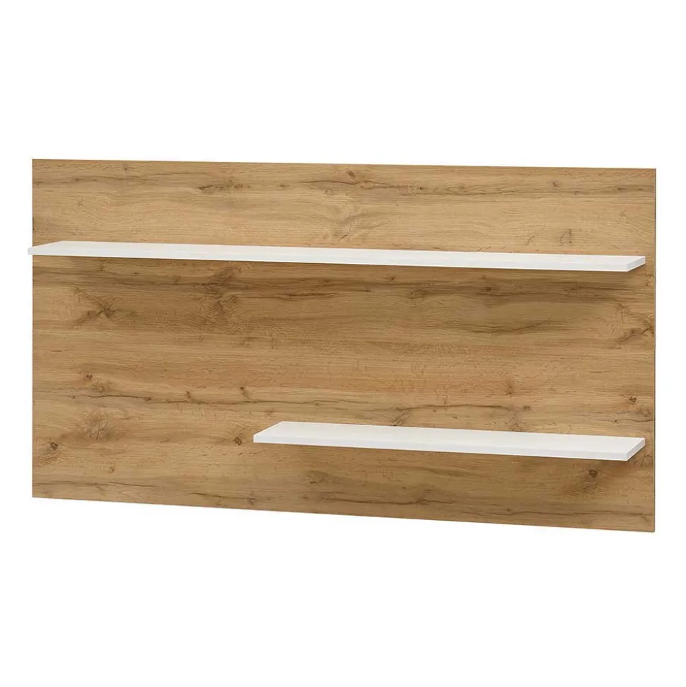 Stylische Wohnwand in Weiß & Wildeiche - Nonessia (vierteilig)