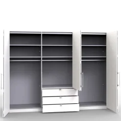 Stylischer Schlafzimmer Schrank in Weiß Glas glänzend - Dolienca