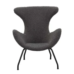Stylischer Sessel mit grauem Plüsch bezogen - Simple