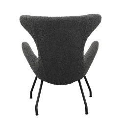 Stylischer Sessel mit grauem Plüsch bezogen - Simple