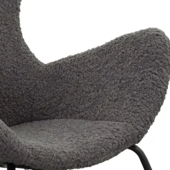 Stylischer Sessel mit grauem Plüsch bezogen - Simple