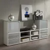 Stylisches Stauraum Möbel in Weiß & Silber - Imtrador