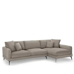 Taschenfederkern Eckcouch in Beige - Kosmyna