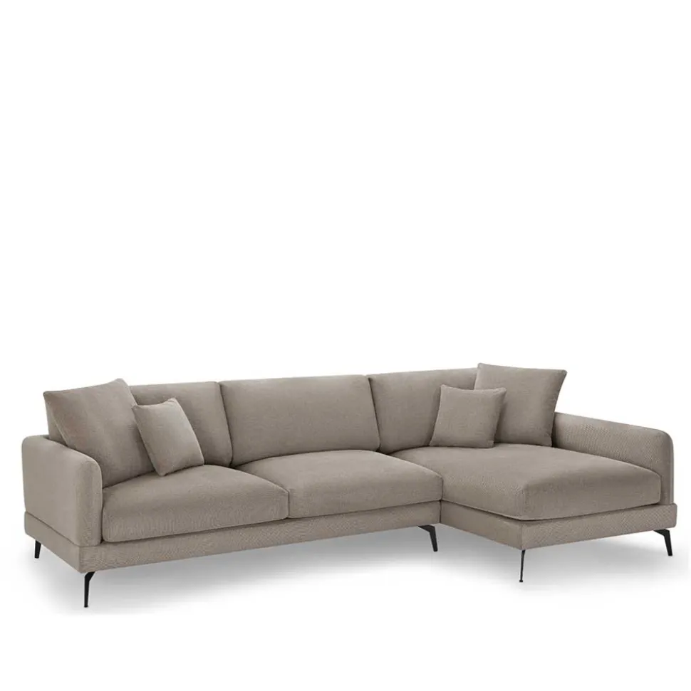 Taschenfederkern Eckcouch in Beige - Kosmyna