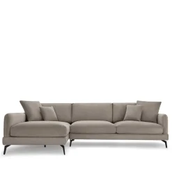 Taschenfederkern Eckcouch in Beige - Kosmyna