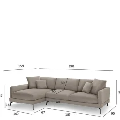 Taschenfederkern Eckcouch in Beige - Kosmyna