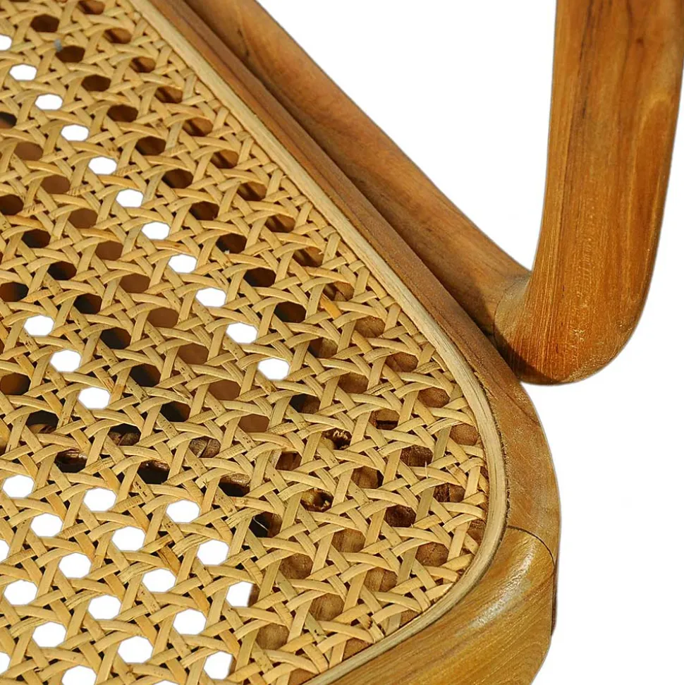 Teak Armlehnenstuhl mit Wiener Geflecht - Crasidio