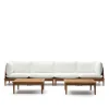Teakholz Lounge modular & 2 Couchtische - Palm (sechsteilig)
