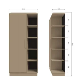 Teilmassiver Schrank in Schlammfarben - Isle