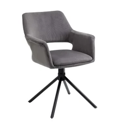 Tischsessel in Grau Cord - Marc (2er Set)