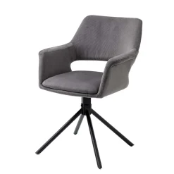 Tischsessel in Grau Cord - Marc (2er Set)
