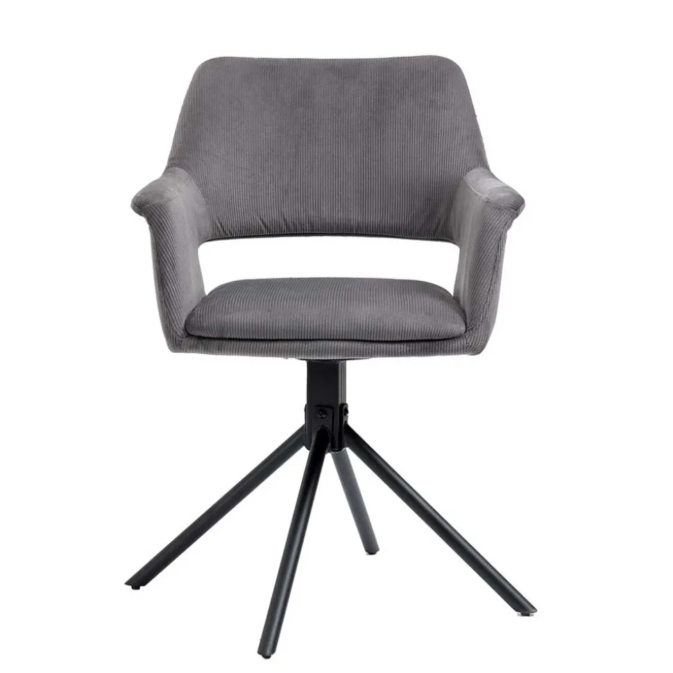 Tischsessel in Grau Cord - Marc (2er Set)