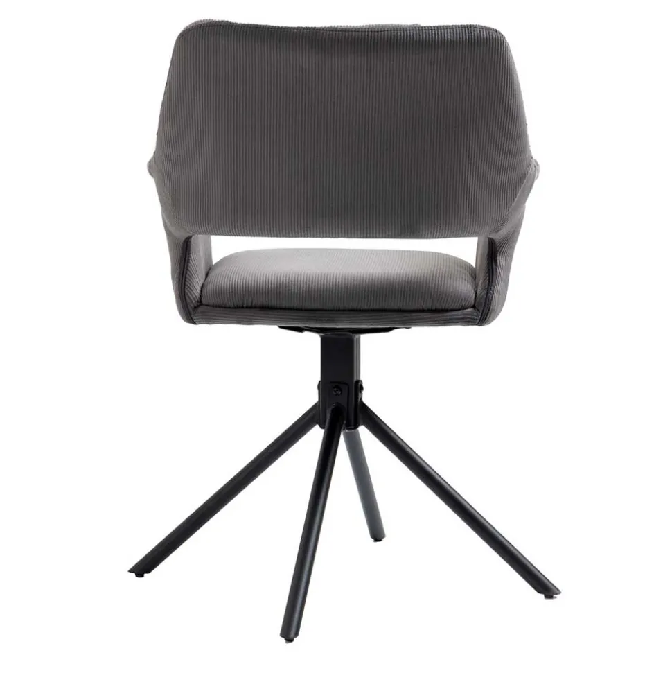 Tischsessel in Grau Cord - Marc (2er Set)