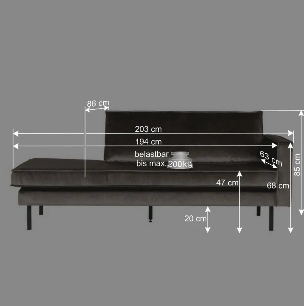 Tolles Retro Sofa Cumagon mit Samt in Blau