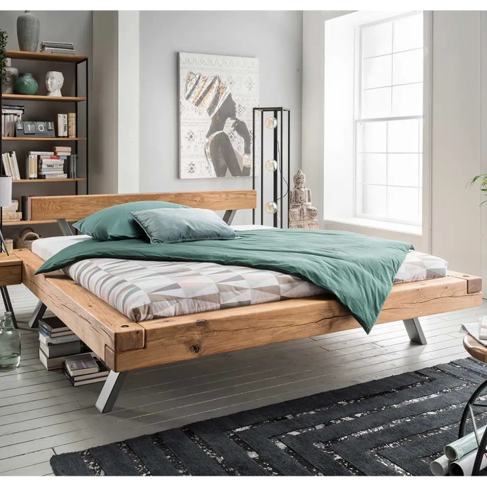 Topp Industry Doppelbett mit Wildeiche Balken - Haveling