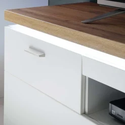 Topp TV Element in Weiß & Wildeiche mit LED - Caldri