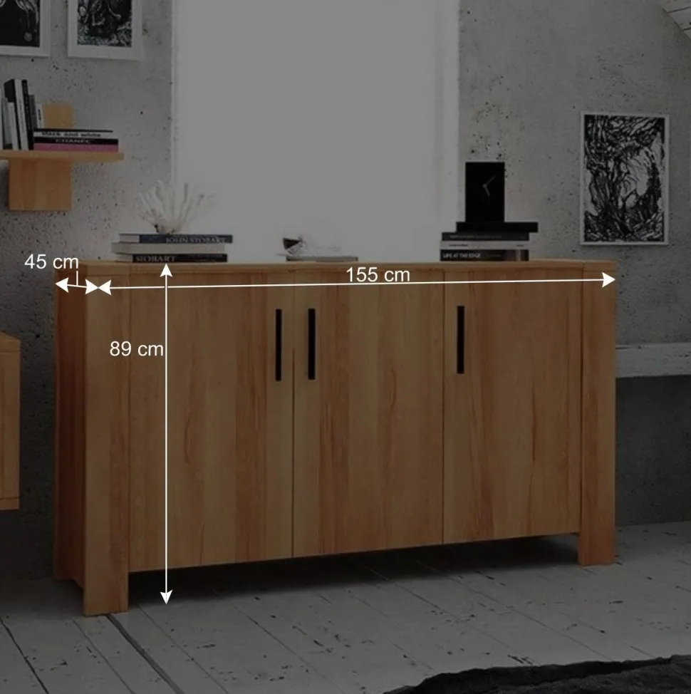 Türen Sideboard Mosniak aus Kernbuche Massivholz