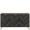Türen-Kommode in Holzoptik Black Wash - Salivi V