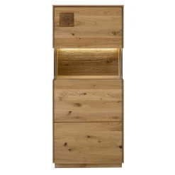 1-türige Highboard Vitrine aus Wildeiche - Millena