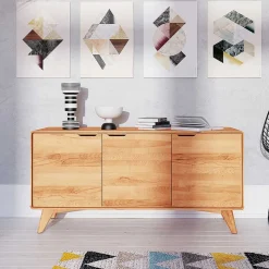 3-türige Kommode aus Holz Kernbuche - Junola