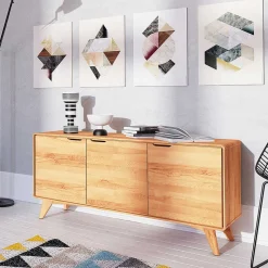 3-türige Kommode aus Holz Kernbuche - Junola