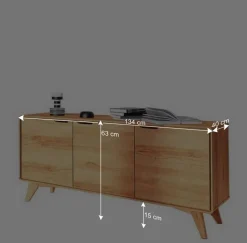 3-türige Kommode aus Holz Kernbuche - Junola