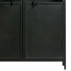 2-türige Metall Vitrine in Schwarz - Ponnya