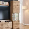 1-türige Schrank Vitrine aus Massivholz - Crokas