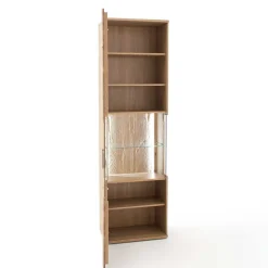 1-türige Schrank Vitrine aus Massivholz - Crokas