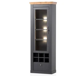 1-türige Vitrine mit Flaschenfächern & Schublade - Lionel
