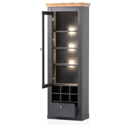 1-türige Vitrine mit Flaschenfächern & Schublade - Lionel