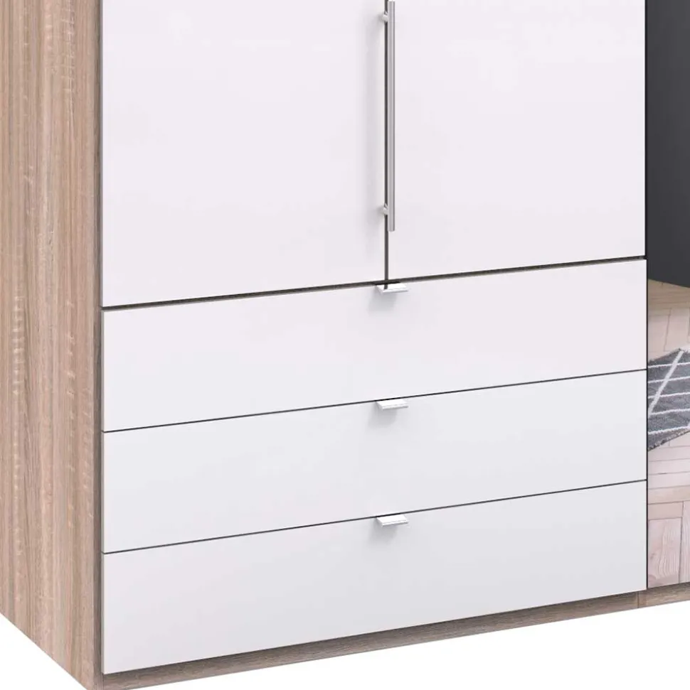 3-türiger Gleittüren-Kleiderschrank mit Spiegel - Bosays