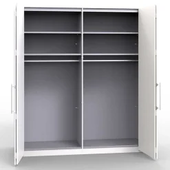 2-türiger Holz Look Kleiderschrank mit Spiegel - Crenba