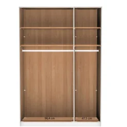 3-türiger Kleiderschrank in Erle teilmassiv - Hung