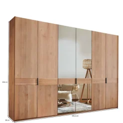 6-türiger Kleiderschrank in Erle teilmassiv - Murray