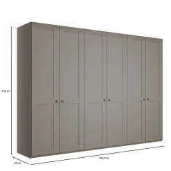 6-türiger Kleiderschrank in Hellgrau - Ridonna