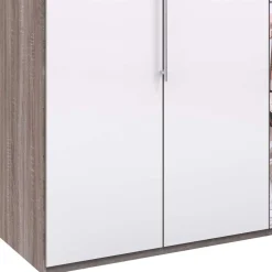 3-türiger Kleiderschrank mit Spiegel & Weißglas - Empresian