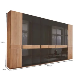 8-türiger Kleiderschrank mit sechs Glastüren - Hung