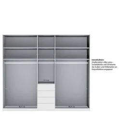 5-türiger Kombi-Kleiderschrank 247 cm breit - Madita