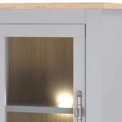 2-türiger Landhaus Vitrinenschrank in Lichtgrau - Buleta