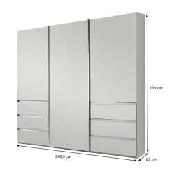 3-türiger Schiebetürenschrank in Weiß - Onspira