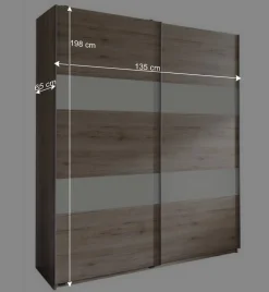 2-türiger Schiebetürenschrank 135 cm breit - Rudolf