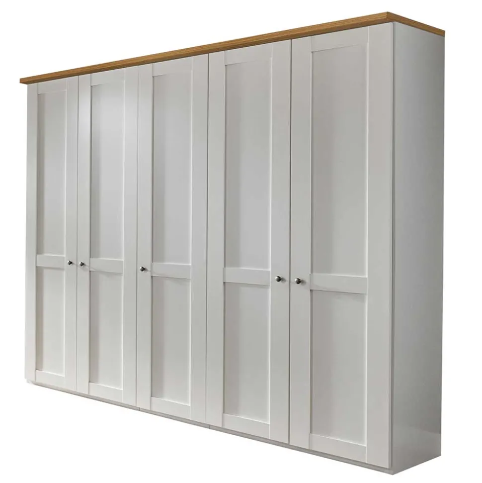 5-türiger Schlafzimmer Kleiderschrank in Weiß - Ignacio