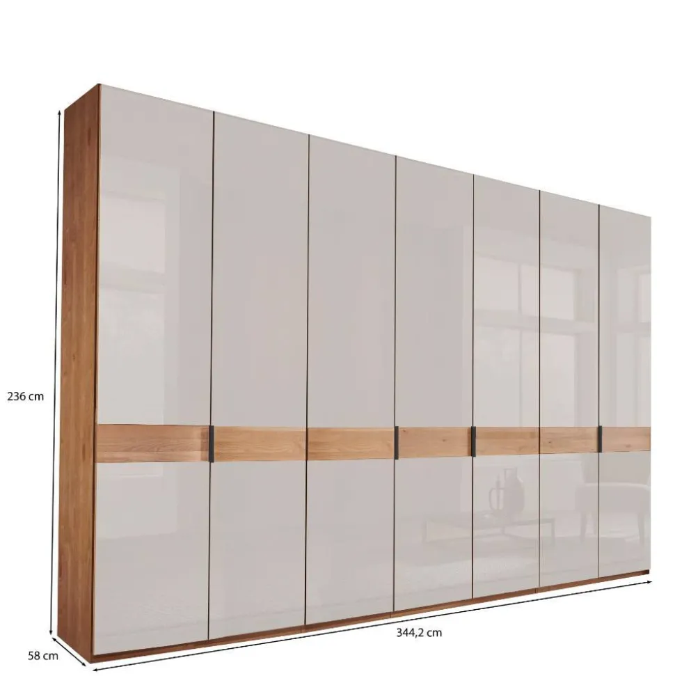 7-türiger Schlafzimmer-Kleiderschrank teilmassiv - Dilacco