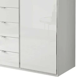 3-türiger Schlafzimmerschrank in Weiß Glasfront - Rocca