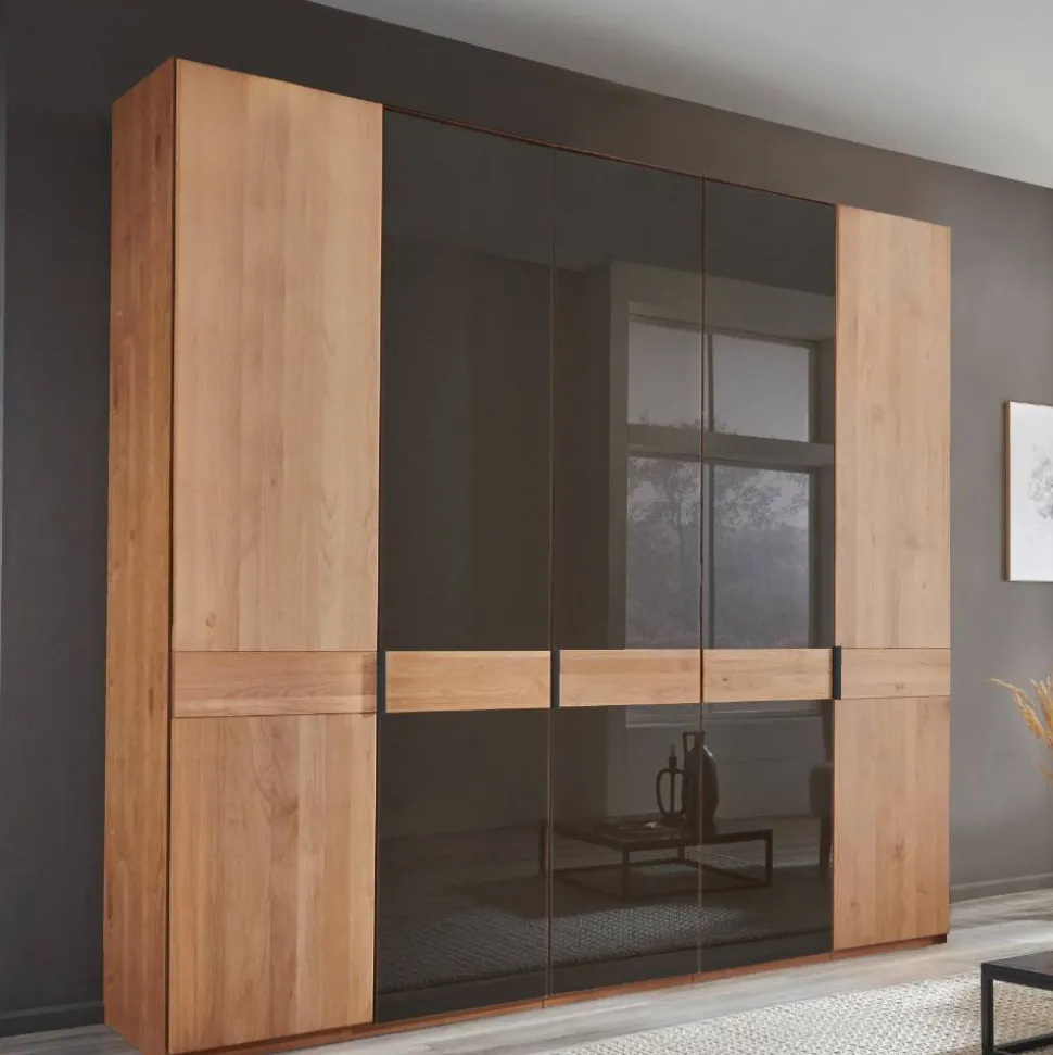 5-türiger Schlafzimmer-Schrank in Erle teilmassiv - Hung